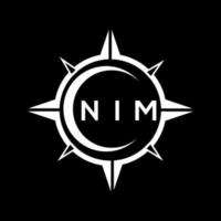 nim abstrait monogramme bouclier logo conception sur noir Contexte. nim Créatif initiales lettre logo. vecteur