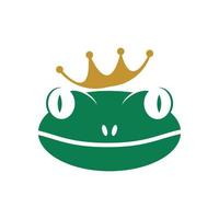 Roi grenouille logo icône modèle conception vecteur