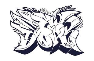 lettrage de style sauvage new york graffiti vecteur