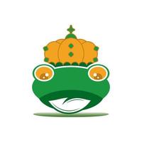 Roi grenouille logo icône modèle conception vecteur