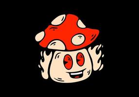 mascotte personnage illustration de une champignon vecteur