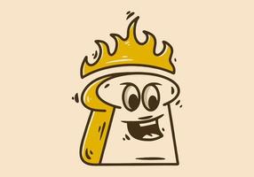 illustration personnage conception de une pain ou pain grillé vecteur