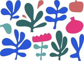 ensemble de abstrait les plantes et divers formes inspiré par matisse. vecteur illustration.