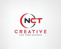 typographie lettre n c t logo vecteur