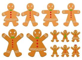 gingerbread man vector design illustration set isolé sur fond blanc