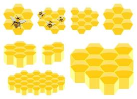 ensemble d'illustration de conception de vecteur en nid d'abeille isolé sur fond blanc