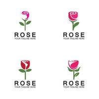 logo rose fleur vecteur icône illustration design