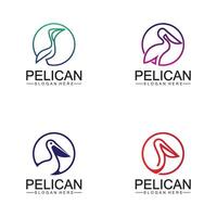 pélican oiseau logo conception, ligne art pélican oiseau logo vecteur illustration modèle