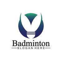 modèle de conception d'icône vectorielle de logo de badminton. logo d'icône de volant de badminton. vecteur de modèle de logo de sport de badminton. concept de logo de club de sport