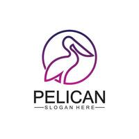 pélican oiseau logo conception, ligne art pélican oiseau logo vecteur illustration modèle