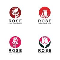 logo rose fleur vecteur icône illustration design