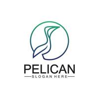 pélican oiseau logo conception, ligne art pélican oiseau logo vecteur illustration modèle