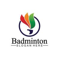 modèle de conception d'icône vectorielle de logo de badminton. logo d'icône de volant de badminton. vecteur de modèle de logo de sport de badminton. concept de logo de club de sport