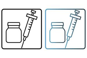 vaccin icône illustration. icône en relation à bébé se soucier. contour icône style. Facile vecteur conception modifiable