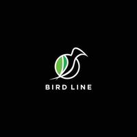 Facile oiseau vert minimaliste style logo vecteur