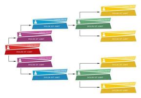 concept de structure d'entreprise coloré, schéma d'organigramme d'entreprise avec des icônes de personnes. illustration vectorielle. vecteur
