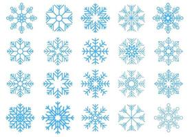 flocons de neige vector design illustration set isolé sur fond blanc