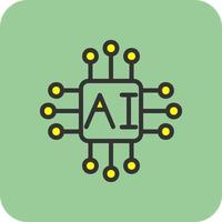 conception d'icône de vecteur d'intelligence artificielle