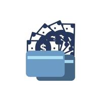 isoler crédit carte avec en espèces icône financier icône vecteur
