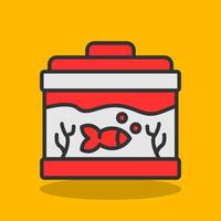 conception d'icône de vecteur de réservoir de poissons