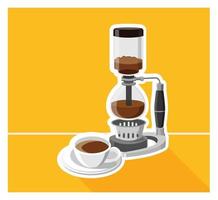 illustration vectorielle de cafetière design vecteur