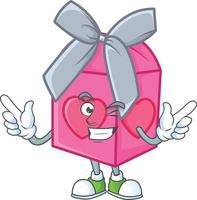 l'amour cadeau rose dessin animé personnage style vecteur