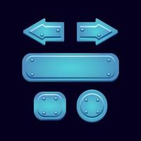 Ensemble de bouton rpg bleu brillant fantastique pour illustration vectorielle d'éléments d'actif de l'interface utilisateur de jeu vecteur