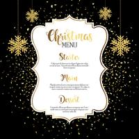 Conception de menus de Noël avec des confettis d'or