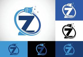 lettre z nettoyage un service logo conception modèle, nettoyage entreprise logo signe symbole. vecteur