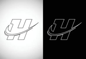 initiale lettre h avec une swoosh ligne style artistique logo. moderne vecteur logotype pour affaires et entreprise identité.