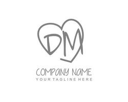 initiale dm avec l'amour logo modèle vecteur