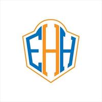 euh abstrait monogramme bouclier logo conception sur blanc Contexte. euh Créatif initiales lettre logo. vecteur