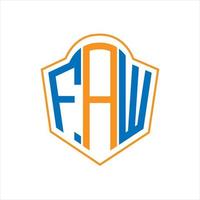 faw abstrait monogramme bouclier logo conception sur blanc Contexte. faw Créatif initiales lettre logo. vecteur