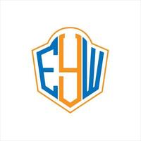 euh abstrait monogramme bouclier logo conception sur blanc Contexte. euh Créatif initiales lettre logo. vecteur