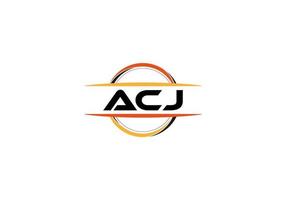 AJC lettre royalties mandala forme logo. AJC brosse art logo. AJC logo pour une entreprise, entreprise, et commercial utiliser. vecteur