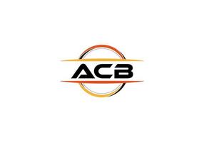 acb lettre royalties mandala forme logo. acb brosse art logo. acb logo pour une entreprise, entreprise, et commercial utiliser. vecteur