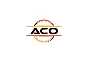 aco lettre royalties mandala forme logo. aco brosse art logo. aco logo pour une entreprise, entreprise, et commercial utiliser. vecteur