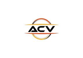 acv lettre royalties mandala forme logo. acv brosse art logo. acv logo pour une entreprise, entreprise, et commercial utiliser. vecteur