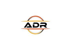 adr lettre royalties mandala forme logo. adr brosse art logo. adr logo pour une entreprise, entreprise, et commercial utiliser. vecteur