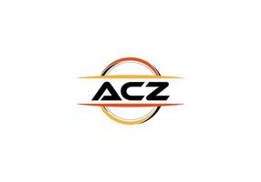 acz lettre royalties mandala forme logo. acz brosse art logo. acz logo pour une entreprise, entreprise, et commercial utiliser. vecteur