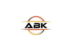 abk lettre royalties mandala forme logo. abk brosse art logo. abk logo pour une entreprise, entreprise, et commercial utiliser. vecteur