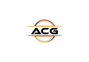 ACG lettre royalties mandala forme logo. ACG brosse art logo. ACG logo pour une entreprise, entreprise, et commercial utiliser. vecteur