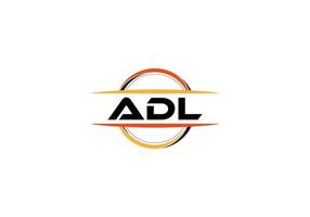 adl lettre royalties mandala forme logo. adl brosse art logo. adl logo pour une entreprise, entreprise, et commercial utiliser. vecteur