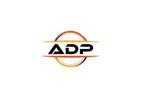 adp lettre royalties mandala forme logo. adp brosse art logo. adp logo pour une entreprise, entreprise, et commercial utiliser. vecteur