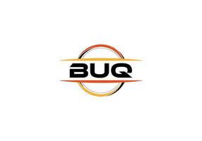buq lettre royalties mandala forme logo. buq brosse art logo. buq logo pour une entreprise, entreprise, et commercial utiliser. vecteur