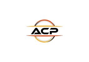 ACP lettre royalties mandala forme logo. ACP brosse art logo. ACP logo pour une entreprise, entreprise, et commercial utiliser. vecteur