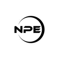 création de logo de lettre npe dans l'illustration. logo vectoriel, dessins de calligraphie pour logo, affiche, invitation, etc. vecteur