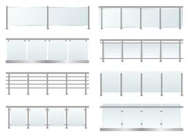 garde-corps en verre set vector illustration de conception isolé sur fond blanc