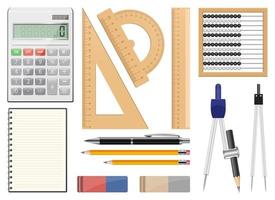 outils scolaires vector design illustration set isolé sur fond blanc