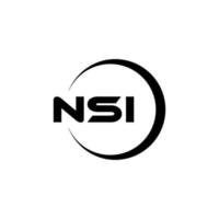 nsi lettre logo conception dans illustration. vecteur logo, calligraphie dessins pour logo, affiche, invitation, etc.